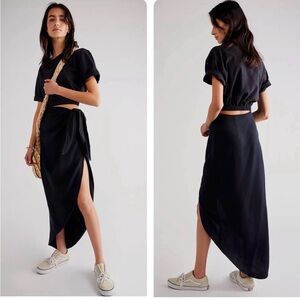 Free People Rae Maxi Dress Size Large Black